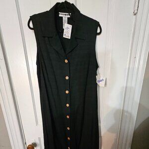 Dana Kay Black Sleeveless Dress with Collar V-Neck WITH TAGS SZ 18W